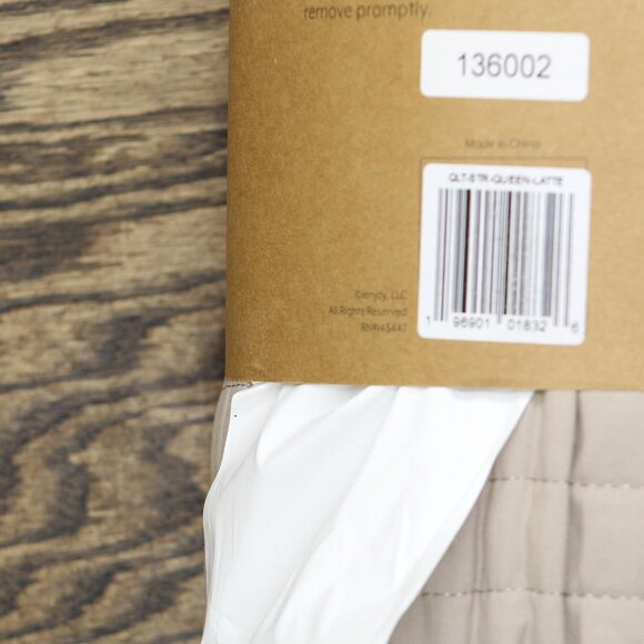 NWT iEnjoy Home Season 3-Piece Stripe Stitch Quilt Set Beige Brown Full / Queen - Picture 10 of 10